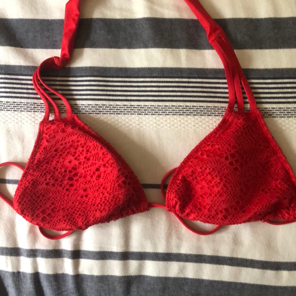 Red Mossimo Strappy Lace Bikini Top